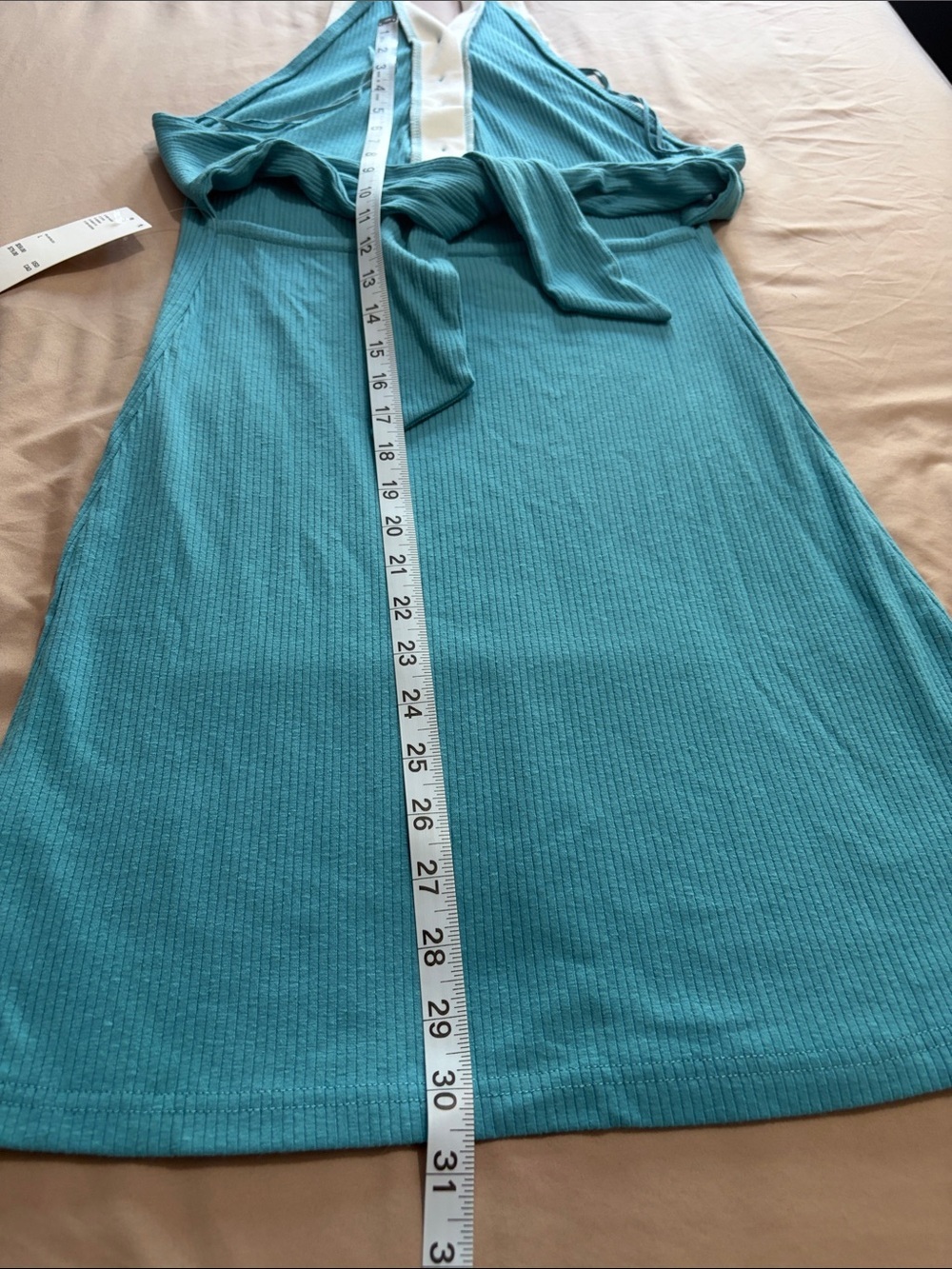 NWT-Aqua Halter Collar Ribbed Knit Dress - Picture 6 of 11